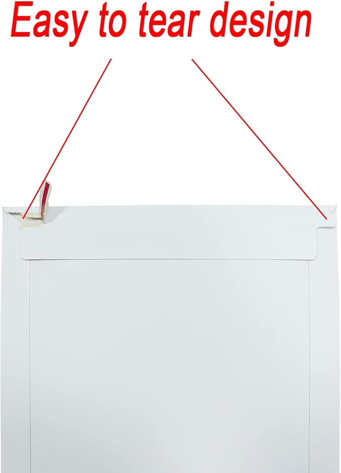 Rigid Mailers 30 Pack 9.5 x 12.5 inches White Self Seal Stay Flat Bulk Cardboard Kraft No Bend Mailers Peel and Seal for Document Photos Pictures Papers Files CD