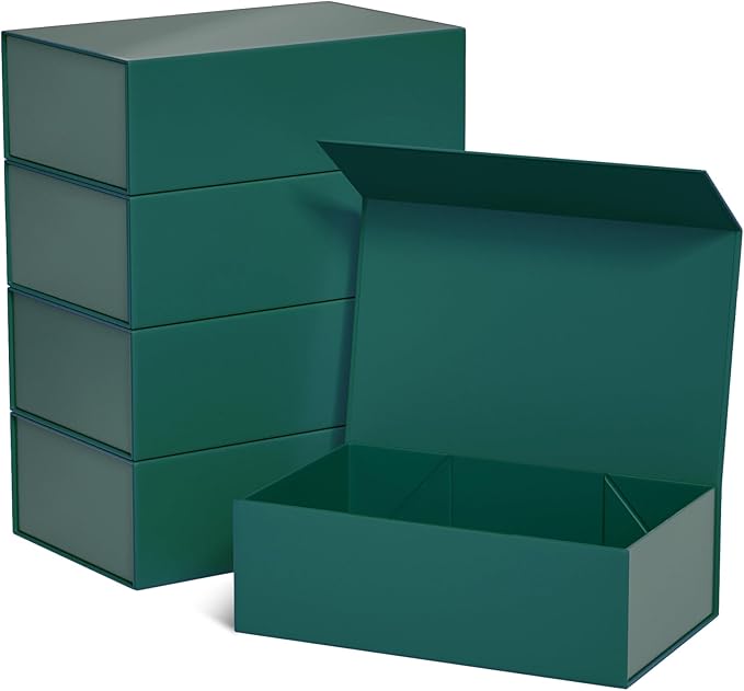 Green Gift Boxe 12" x 6" x 4" with Magnetic Closure Lid Gift Boxes for Presents,Bridesmaid Gifts Box,Cute Box,Birthday Gift box,Luxury for Gift Packaging, Magnetic Gift Box for Wrapping Gifts