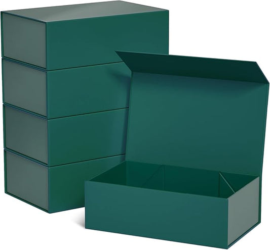 Green Gift Boxe 10" x 6" x 3" with Magnetic Closure Lid Gift Boxes for Presents,Bridesmaid Gifts Box,Cute Box,Birthday Gift box,Luxury for Gift Packaging, Magnetic Gift Box for Wrapping Gifts