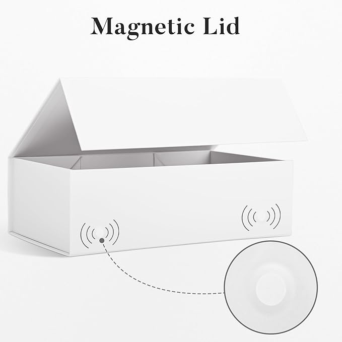 LIFELUM Large Gift Box 14"x8.5"x4.5" Christmas Gift Boxes with Lids for Presents for Anniversary Wedding Proposal Birthday Gift boxes with Shredded Filler Card Ribbon