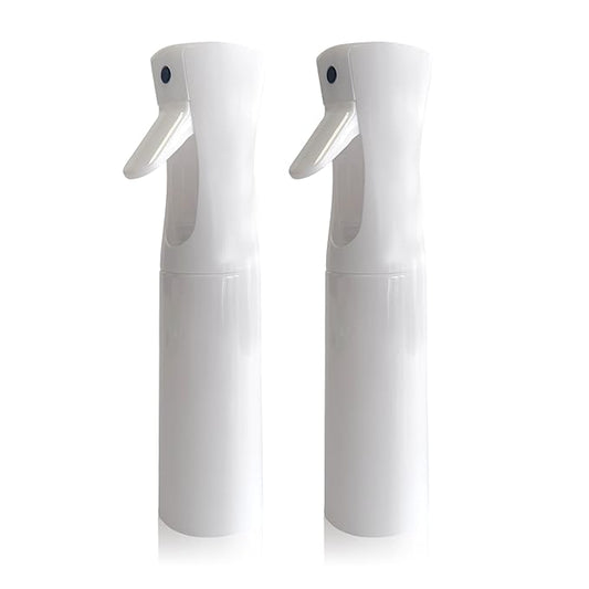 Spray Bottle for Hair Continuous Ultra Fine Mist (300ml) 360° Multi Spray Bottle for Plants, Cleaning, Skin Care Leakproof & Durable 2 Pack