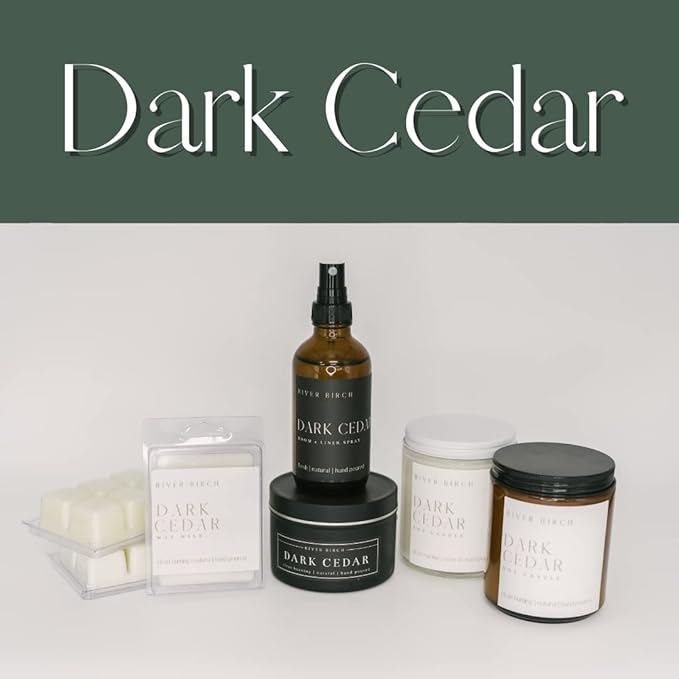 River Birch Candles Cedar Eucalyptus Scented Candle | Premium, All-Natural, Non-Toxic, Soy Amber Jar Candles | 8.5oz 40 Hr Burn Time | Cozy Relaxing Gifts for Home