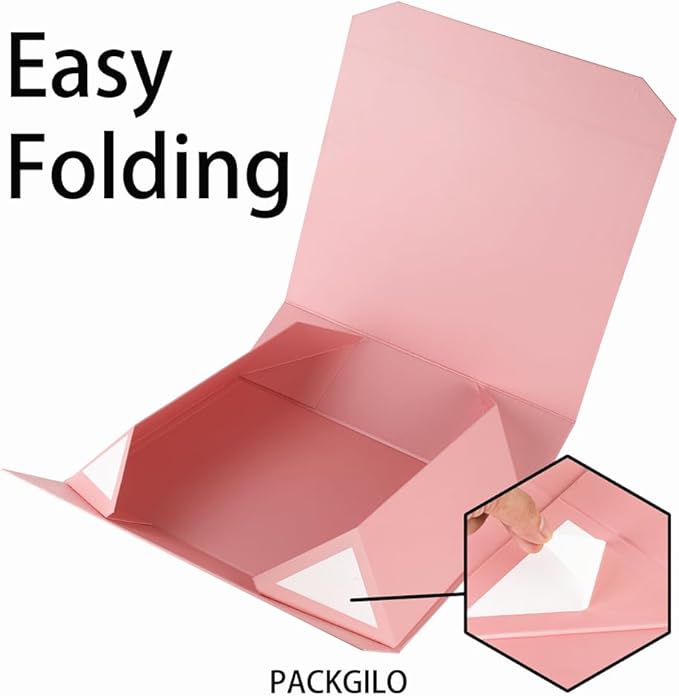 Pink Extra Large Gift Box with Lid 3 Pcs 19x16x6 Inches, Gift Box large Pink Gift Boxes for Presents Clothes Robe Wedding Dress Sweater,Reusable Foldable Bridesmaid Proposal Box（Matte）