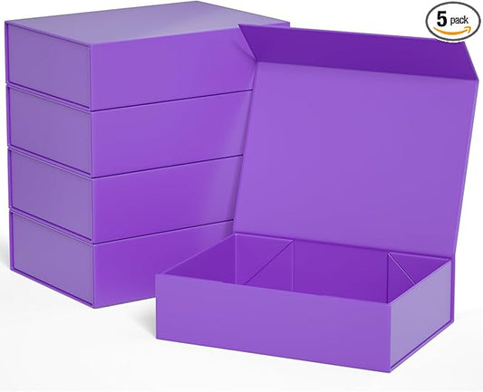 Purple Gift Boxes 11.9" x 8.5" x 3.3" with Magnetic Closure Lid Gift Box for Presents,Bridesmaid Gifts Boxe,Cute Boxes,Birthday Gift Box,Luxury for Gift Packaging, Magnetic Gift Boxe for Wrapping Gifts