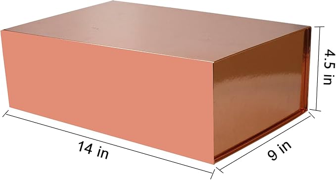 YINUOYOUJIA Large Gift Boxes with Magnetic Lid (rose gold, 1 Count (Pack of 1))