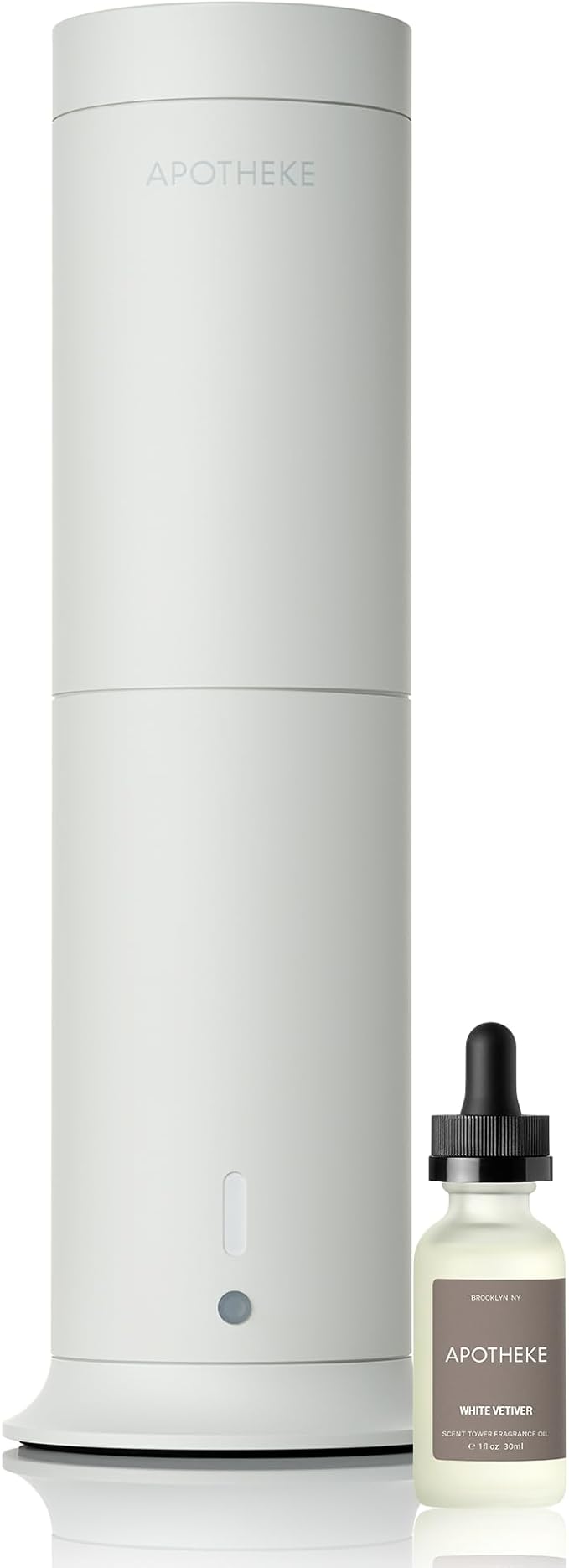 Apotheke Scent Tower Aromatherapy Diffuser & White Vetiver Essential Oil Diffuser Refill Bundle