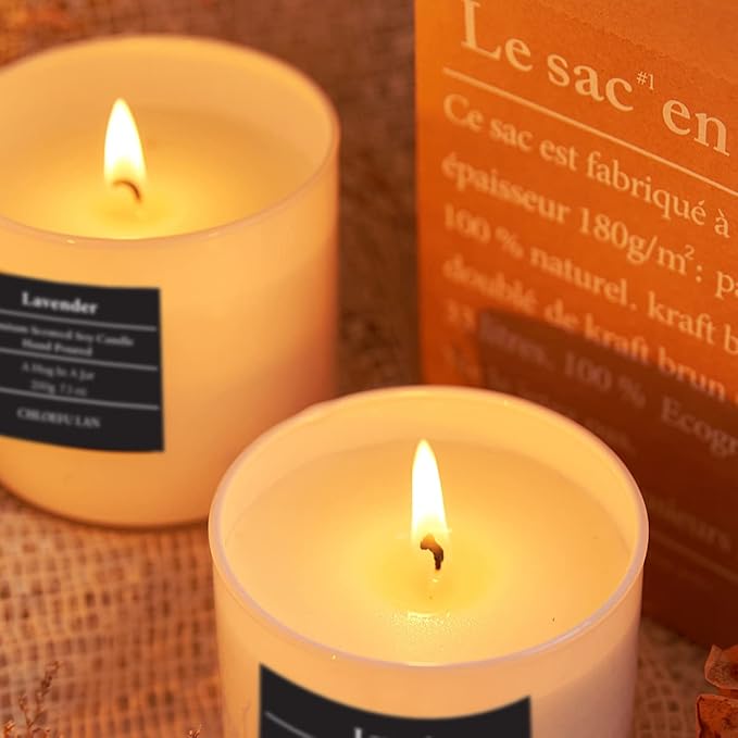 Chloefu LAN Lavender and Vanilla Candle,Highly Scented, Soy Candles for Home Scented, Home Decorative, 7.1oz|45 Hour Burning, Valentines Day Candles Gifts for Women Without Lid 2 Pack