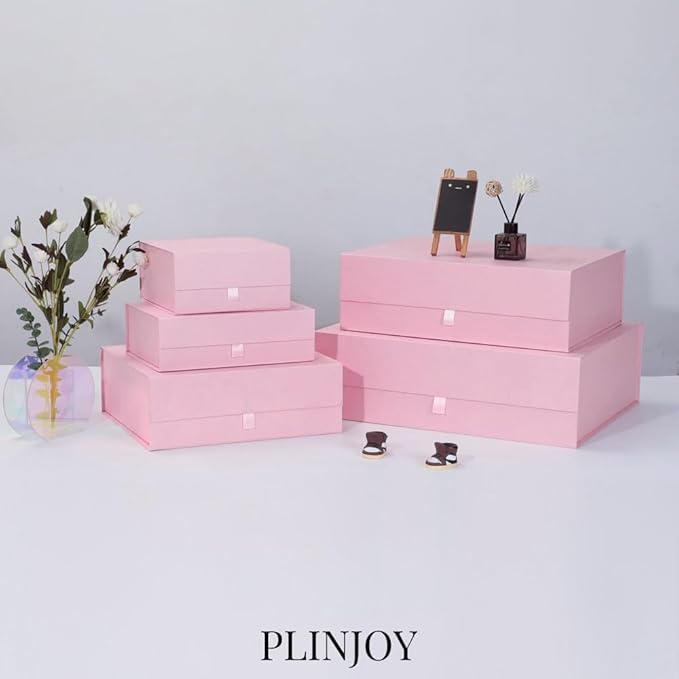 Extra Large Pink Gift Box 3 Pack 16.5x14x5.5 Inches,Gift Boxs for Presents with Lid Magnetic Closure Collapsible,Bridesmaid Proposal Box,Birthday, Christmas,for Clothes and Large Gifts