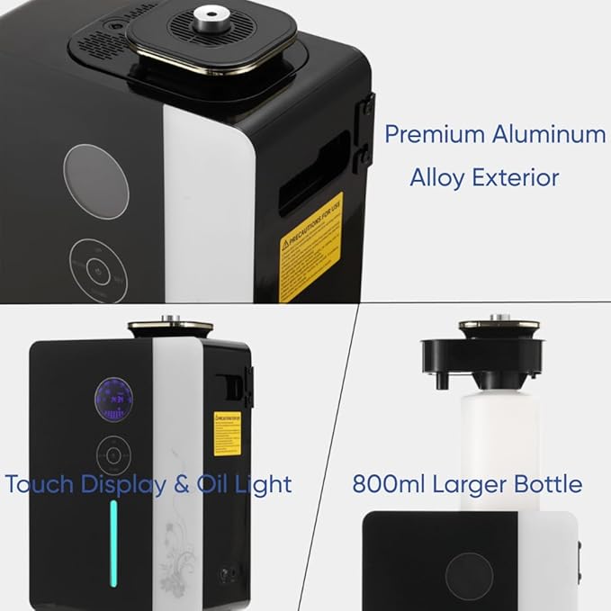 Diffuser - WiFi Air Machine for Home & Commercial Use, Covers 7500 sq. ft., Waterless Cold- Air Nebulizing HVAC Oil Diffuser for Large Room, Hotel, Spa, Office