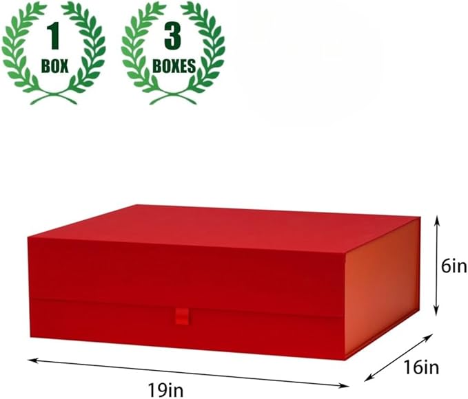 Extra Large Red Gift Box 19x16x6 Inches,Gift Boxs for Presents with Lid Magnetic Closure Collapsible,Bridesmaid Proposal Box,Birthday, Christmas,for Clothes and Large Gifts
