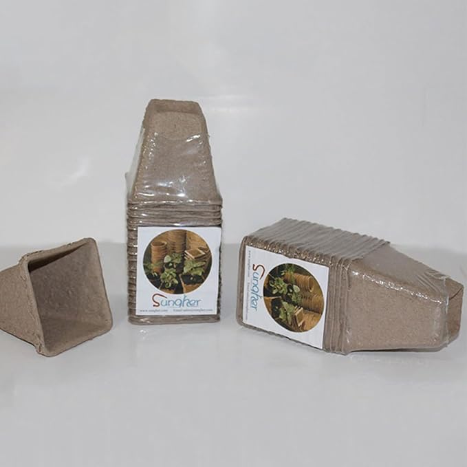 100 Pcs Biodegradable Paper Pot Nursery Cups Organic Peat Plant Containers for Seedlings Vegetables Fruit Cultivation Garden Starter Kit