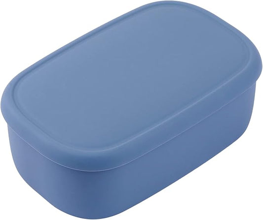 BLUE GINKGO Nesting Silicone Containers - Large Silicone Food Storage Container | BPA Free, Airtight, Dishwasher and Freezer Safe (47.5 oz) - Blue