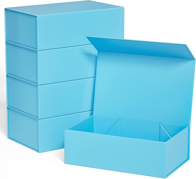 Gift Boxe 10" x 6" x 3" with Magnetic Closure Lid Gift Boxes for Presents,Bridesmaid Gifts Box,Cute Box,Birthday Gift box,Luxury for Gift Packaging, Magnetic Gift Box for Wrapping Gifts (Blue/5PCS)