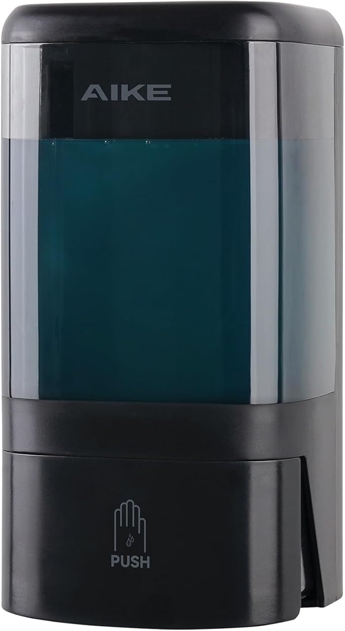 AIKE Wall Mount Liquid Soap Dispenser for Commercial Bathrooms,Offices,Restaurants 40 oz Large Capacity AK1007,Black