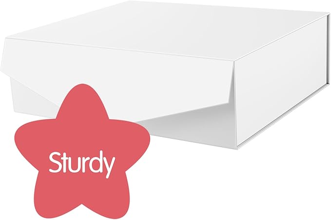 5 Extra Large Gift Boxes with Lids 16.3x14.2x5 Inches, White Gift Boxes Large, Bridesmaid Boxes, Magnetic Gift Boxes for Clothes and Large Gifts (Matte White)