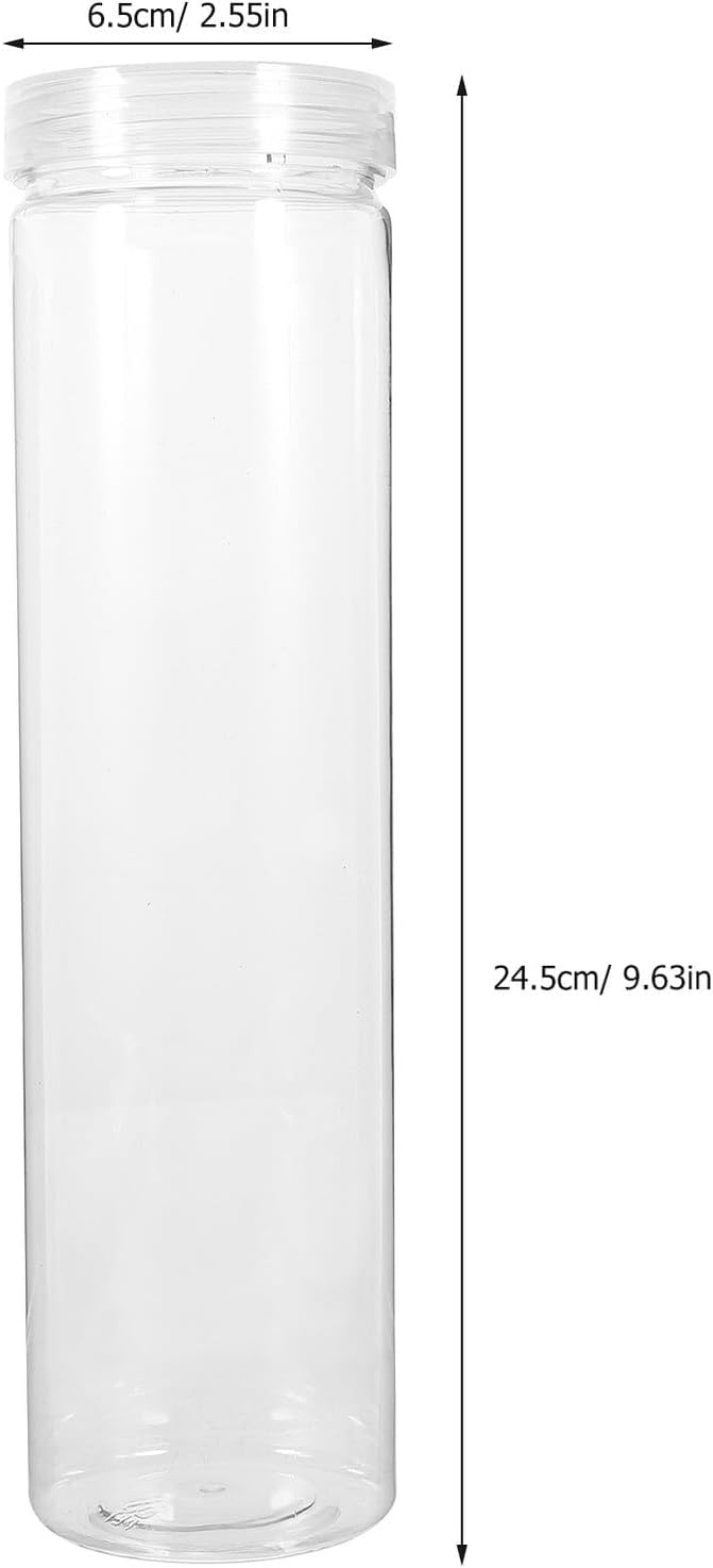 Angoily 3Pcs Transparent PET Round Kitchen Canisters with Sealing Lids Food Storage Containers for Grain Pasta Flour Cereal Food Storage Organization