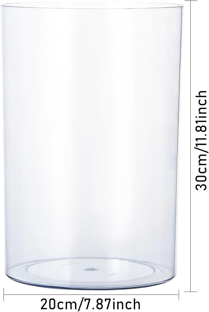 Clear Plastic Vase, Decorative Wide Flower Acrylic Cylinder Vase, Cylinder Vase Floral Container Round Plastic Vases for Home, Wedding Party, Decor, Centerpieces.7.9" x11.8