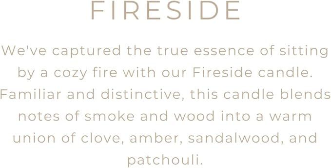 River Birch Candles Fireside Scented Candle | Premium, All-Natural, Non-Toxic, Soy Candles | 16oz 90 Hr Burn Time | Cozy Relaxing Gifts for Home