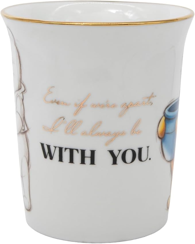 Disney 100th Anniversary Winnie the Pooh Ceramic Mug – Elegant D100 Anniversary Coffee Cup with Gold Handle – Collectible Ceramic Coffee Mug Featuring Winnie the Pooh – Official Licensee