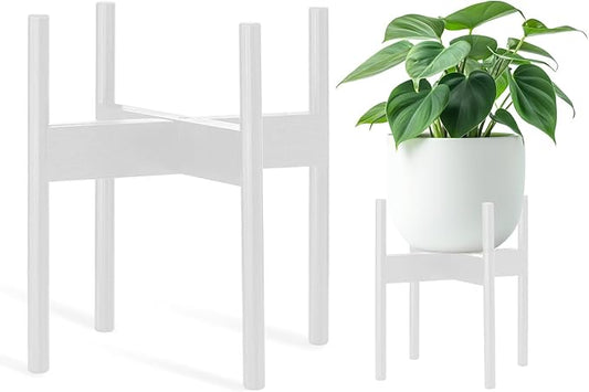 Wood 11.9" x 12.5" Plant Stand Indoor Outdoor, Wooden Single Floor Plant Pot Holder, Natural Plant Stand, Assembly Required (Excluding Potted Plants)