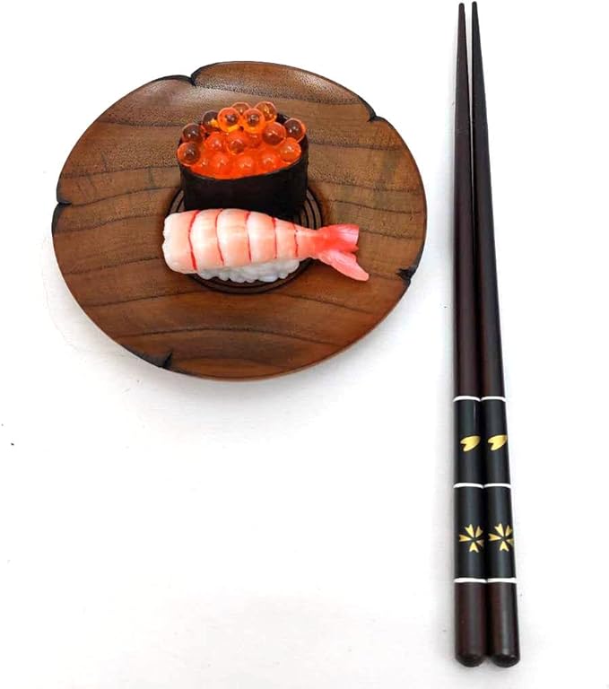 JapanBargain 4507, Bamboo Chopsticks Reusable Japanese Chinese Korean Wood Chop Sticks Hair Sticks 5 Pair Gift Boxed Set Dishwasher Safe, 9 inch (Gold-CherryBlossom)