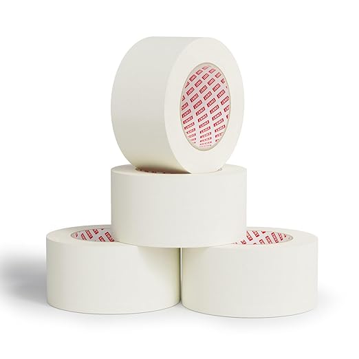 SWRT Masking Tape 2 Inche Wide × 55Yds– 4 Roll Bulk Pack (220 Yards Total), Strong Adhesive, Easy Tear, Clean Removal, White Painter’s Tape for Painting, DIY, Crafts, Home & Office