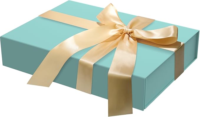 MOZRRO Gift Box 11.5 x 8.2 x 2.3 In Gift Boxes for Presents Magnetic Closure, Gift Boxes with Lids for Presents Birthday Luxury Jewelry T-shirts Gloves Scarves Books Clothes Gift Wrap - Blue