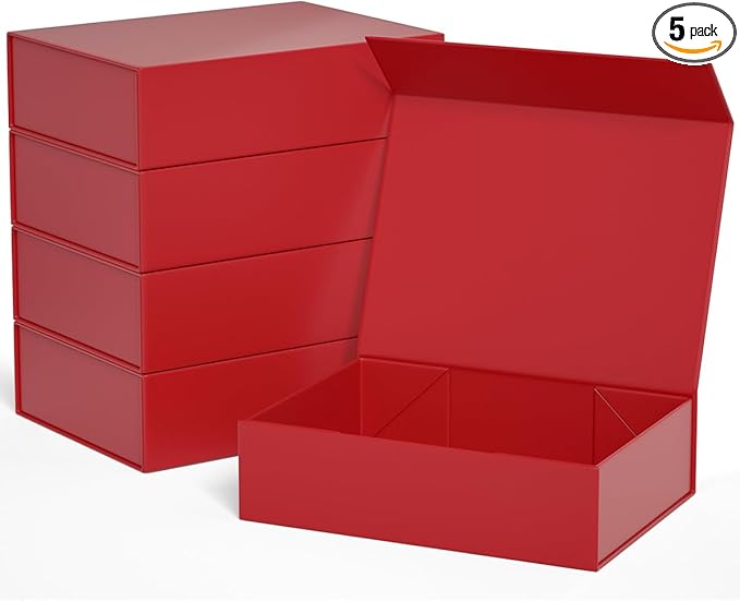 Red Gift Boxes 11.9" x 8.5" x 3.3" with Magnetic Closure Lid Gift Box for Presents,Bridesmaid Gifts Boxe,Cute Boxes,Birthday Gift Box,Luxury for Gift Packaging, Magnetic Gift Boxe for Wrapping Gifts