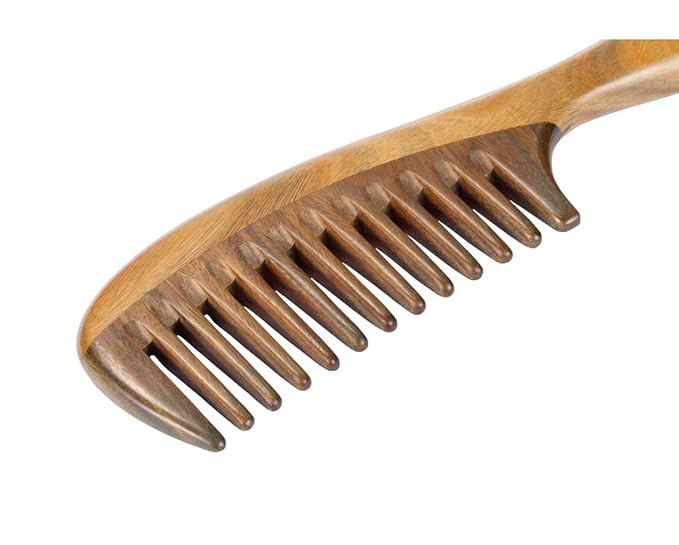 TECHSUPREME Handmade Rosewood Comb for Men & Women | Natural Wooden Hair Comb | Anti-Static & Scalp-Friendly | Wide & Fine Tooth Comb for Hair Growth & Frizz-Free Styling (PreBinaComb)