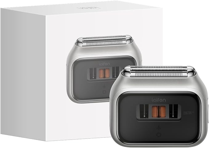 Laifen P3 Pro 3-Blade Electric Shaver, Dual Linear High-Speed Motors 12,000 Cuts/Min, 100-Min Runtime, IPX7 Waterproof, Rechargeable Electric Razor for Men, Travel-Friendly (Aluminum Alloy)