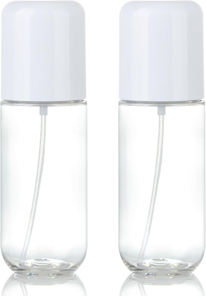 Bynccea Travel Spray Bottle 3.4oz/100ml Plastic Mini Bottle Set - Fine Mist Mini Empty Spray Bottles - Refillable Small Spray Bottles for Cleaning Solutions, Liquid Cosmetics