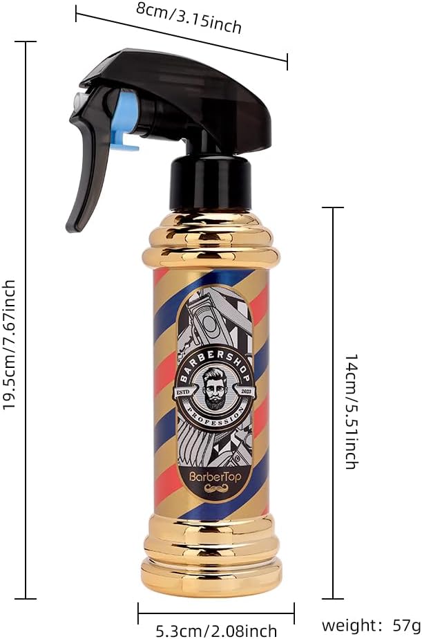 Barber Spray Bottle, Barber Stylist Fine Mist Sprayer, Refillable Container & Spray Bottle for Hairdressing, Cleaning, Plants 6.76 ounce (Blue)