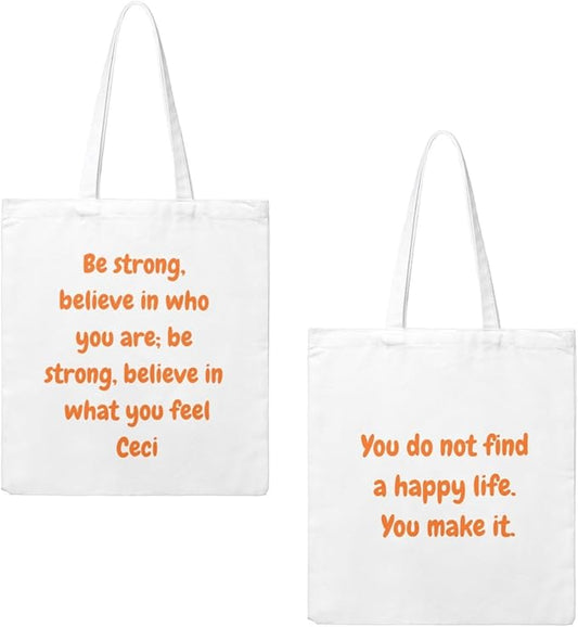 Custom Canvas Tote Bag Double-Sided Personalized with Logo/Text,Customized Bags for Women