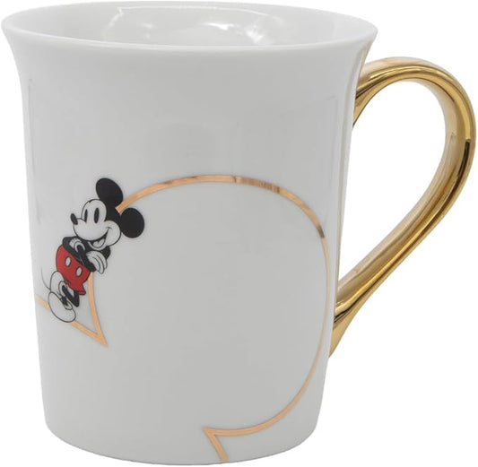 Disney 100th Anniversary Mickey Mouse Ceramic Mug – Elegant D100 Anniversary Coffee Cup with Gold Handle – Collectible Ceramic Coffee Mug Featuring Mickey Mouse – Official Licensee