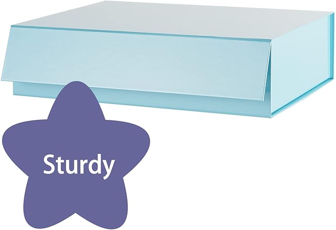 Gift Boxes Blue 11x7.8x2.3 Inches, Magnetic Gift Boxes with Lids for Presents (5 Pack)