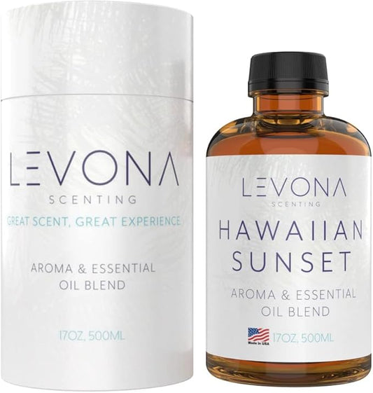 Levona Scent Essential Oils For Diffusers For Home Luxury Scents - Hawaiian Sunset Aroma Oil - Fragrance Oil With Mandarin Citrus + Dash Of Peppermint Essential Oil - 500Ml Oil Diffuser Essential Oils