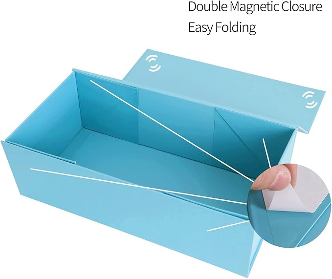 Blue Gift Box 12" x 6" x 4" with Magnetic Closure Lid Gifts Boxe for Presents,Bridesmaid Gifts Boxes,Cute Box,Birthday Gift Boxe,Luxury for Gifts Packaging, Magnetic Gift Boxes for Wrapping Gifts (Blue)