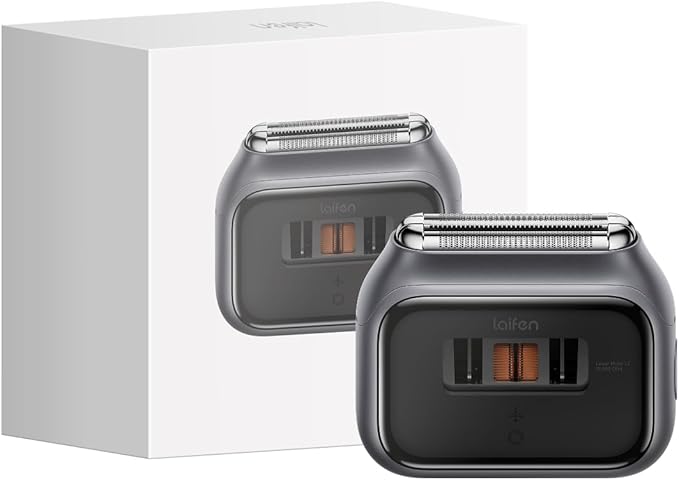 Laifen P3 Pro 3-Blade Electric Shaver, Dual Linear High-Speed Motors 12,000 Cuts/Min, 100-Min Runtime, IPX7 Waterproof, Rechargeable Electric Razor for Men, Travel-Friendly (Space Gray Aluminum Alloy)
