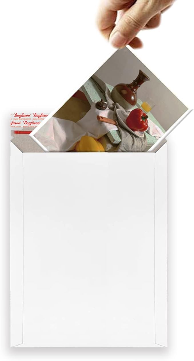 Rigid Mailers 30 Pack 6.25 x 8.25 inches White Self Seal Stay Flat Bulk Cardboard Kraft No Bend Mailers Peel and Seal for Document Photos Pictures Papers Files CD