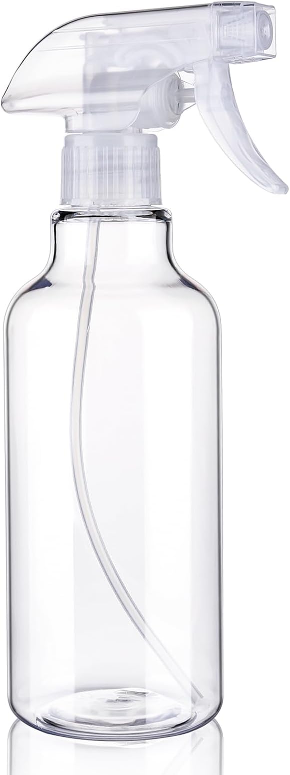 Spray Bottles 16.9oz Plastic Spray Bottle for Hair Mist/Stream Heavy Duty Empty Spray Bottles for Cleaning Solutions, Plants (16.9oz-Clear)