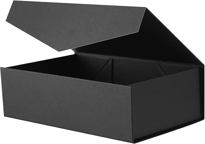 JINMING Gift Box 9.5x5.5x2.9 Inches, Black Box for Gifts, Groomsman Proposal Box for Mother's Day, Father's Day, Collapsible with Magnetic Closure