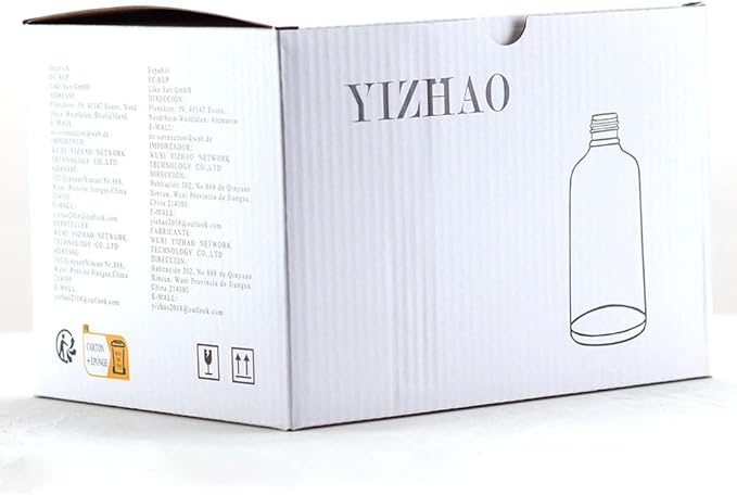 YIZHAO Clear Glass Spray Bottles 2oz, with Small Fine Mist Spray, Metal Cap, Refillable for Essential Oil,Travel,Cleaning,Perfume,Aromatherapy,Makeup – 12 Pcs