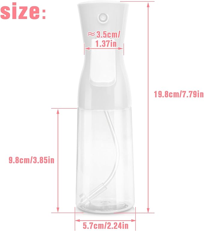 Continuous Spray Bottle,Hair Spray Bottle,Plants Water Spray Mist Bottle,Ultra-Fine Spray Bottle for Hair,Skincare, Plant Care, Pet Grooming, Cleaning(White)
