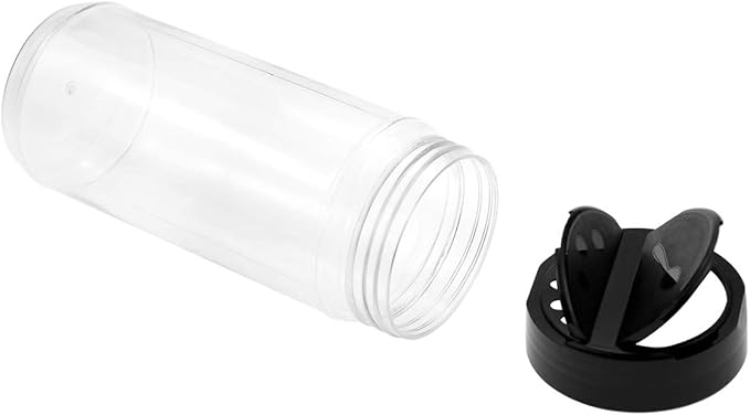 Foraineam 16 Pack 15 oz Plastic Spice Jars Containers Bottles with Black Flip Cap To Pour Or Sifter Shaker, Perfect for Storing Spice, Powders and Herbs