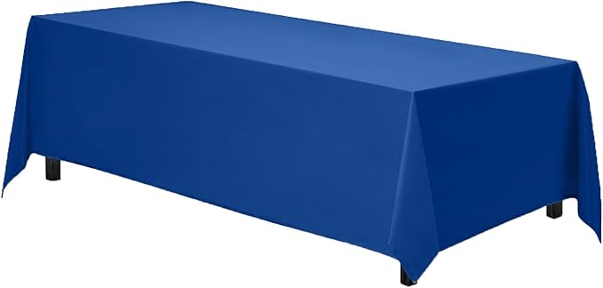 Gee Di Moda Rectangle Tablecloth - 70 x 120 Inch Royal Blue - Heavy Duty, Wrinkle-Resistant Polyester - Perfect for 6 or 8 Foot Rectangular Tables, Ideal for Buffet, Dinner, Wedding & Baby Showers