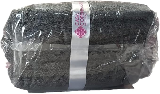 CASA COPENHAGEN Bella 6 Pieces Towel Set- Pinstripe Grey, 600 GSM 2 Bath Towel 2 Hand Towel 2 Washcloth, Designed in Denmark Made of Soft Egyptian Cotton for Bathroom, Kitchen & Shower