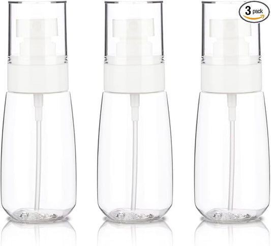 3pack Small Spray Bottle, 2oz Mini Spray Bottles, Clear Empty Travel Spray Bottle, Fine Mist Plastic Spray Bottles