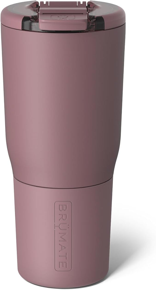 BrüMate Nav 25oz 100% Leak Proof Insulated Travel Tumbler with Magnetic BevLock™ Lid - Double Wall Cup-Holder Friendly Stainless Steel Mug (Rose Taupe)