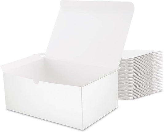 30 White Gift Boxes with Lids, 9.5x6.5x4 Inches, Bridesmaid Proposal Boxes, Bulk for Light Weight Gifts, Crafting