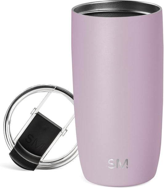 Simple Modern Travel Coffee Mug Tumbler with Flip Lid | Reusable Insulated Stainless Steel Cold Brew Iced Coffee Cup Thermos | Gifts for Women Men Him Her | Voyager Collection | 16oz | Lavender Mist
